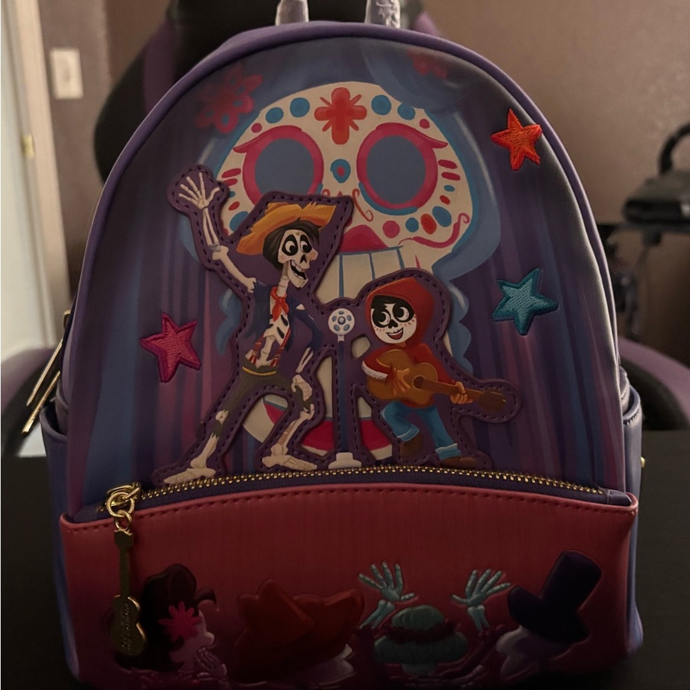 Loungefly Purple and Pink Skeleton Mini Bag